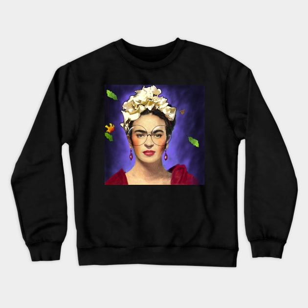 Snapchat Frida Kahlo Crewneck Sweatshirt by lilyvtattoos